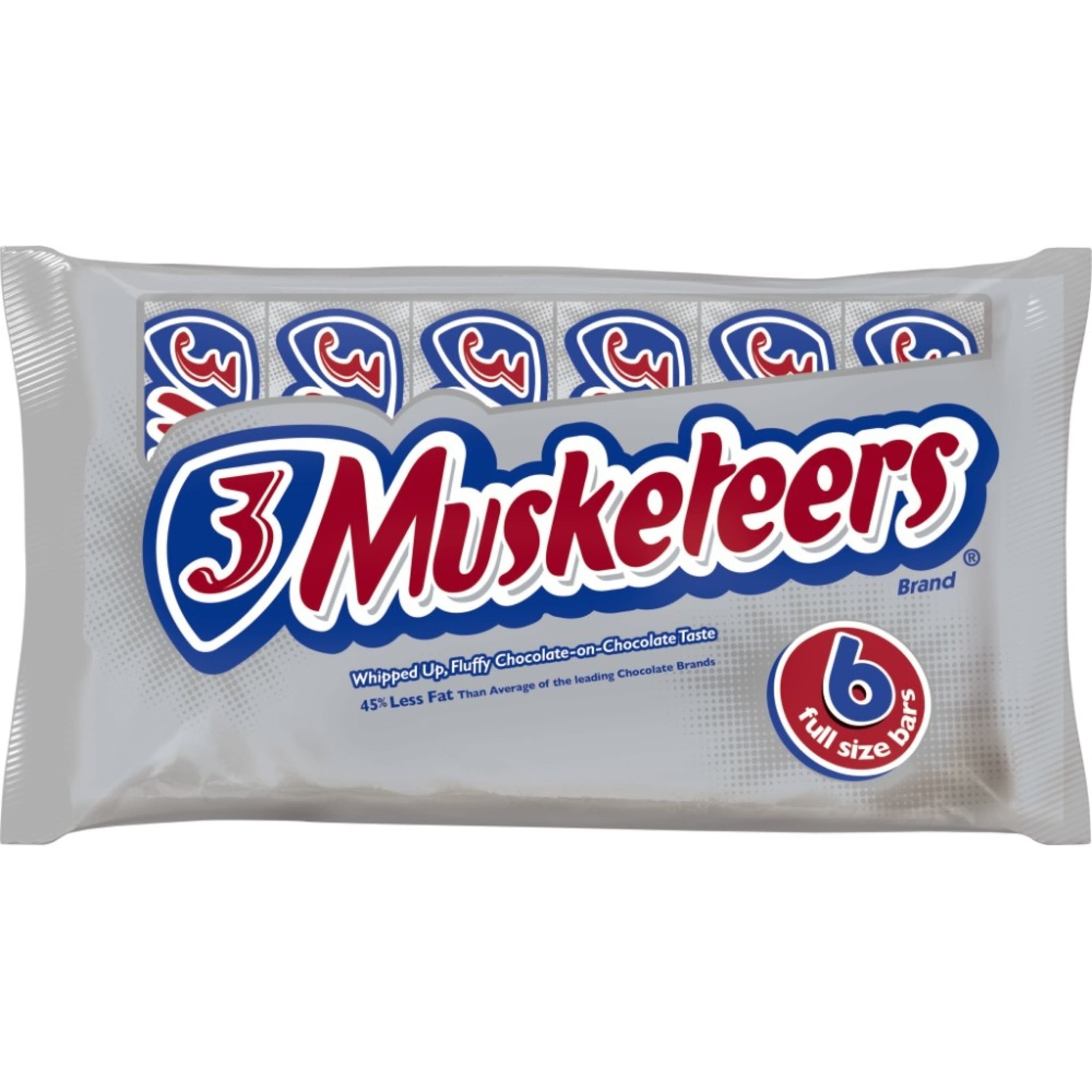 3 Musketeers Candy Milk Chocolate Bars Bulk - 1.92 oz (Pack of 6)