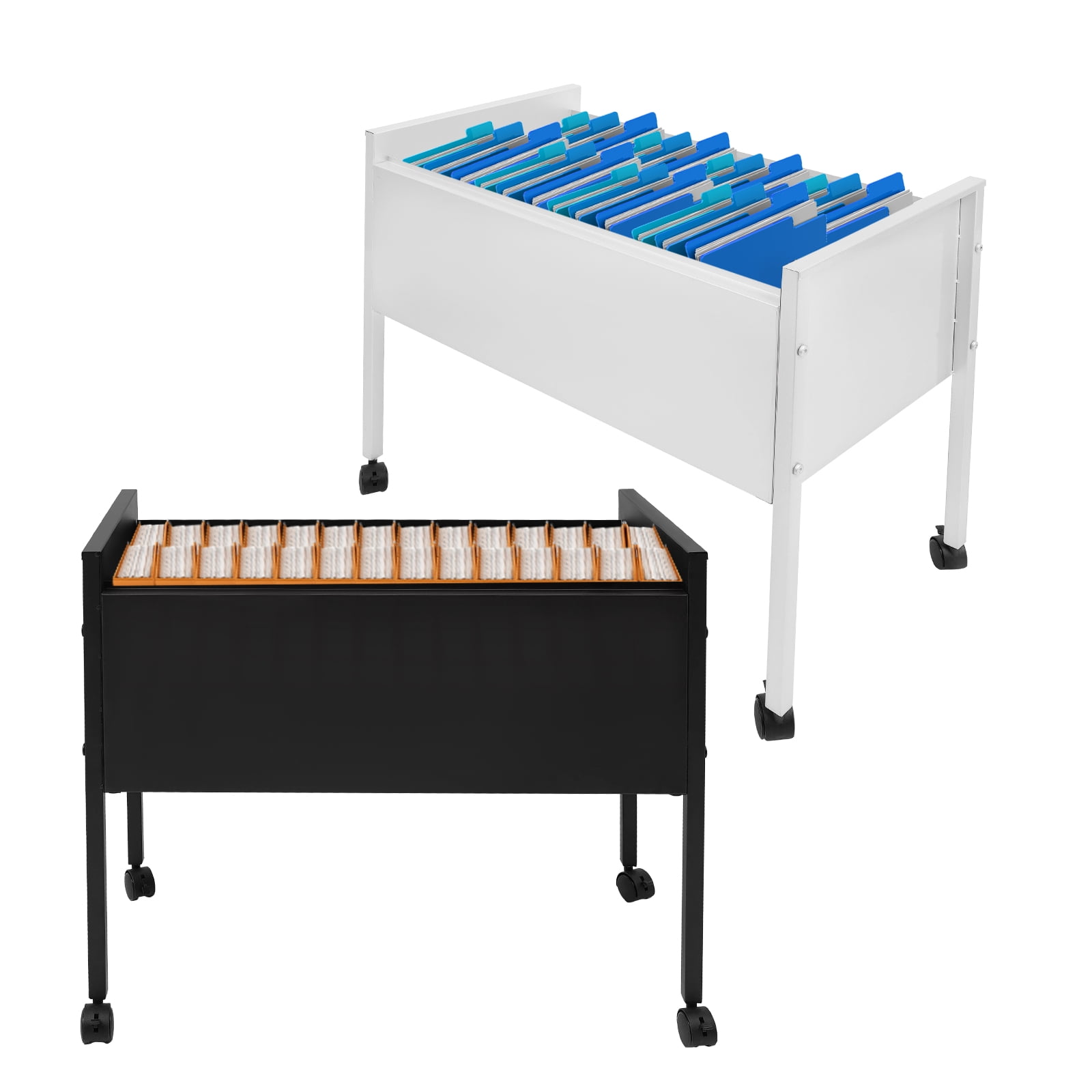 Stylish Rolling File Cabinet for Home or Office, Hanging Folders, Large Storage Space, Easy-to-Use and Move, Corrosion-Resistant Carbon Steel Construction