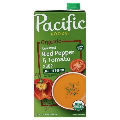 Pacific Foods Organic Low Sodium Red Pepper And Tomato Soup, 32 Fz - Pack of 2