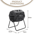 thumbnail image 4 of BEZT 43 Gallon Dual Chamber Compost Tumbler High Volume Composter w/ 2 Sliding Doors, 4 of 7
