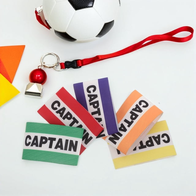SHOWERORO 5Pcs Elastic Captain Armbands Soccer Football Adjustable Bands for Team Identification