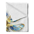 thumbnail image 2 of Dragonfly Soft Flannel Fleece Throw Blanket, Close-Up View of Mechanical Dragonfly with Multifaceted Eyes Gears Body Print, Cozy Plush for Indoor and Outdoor Use, 50" x 70", Yellow Blue, by Ambesonne, 2 of 5