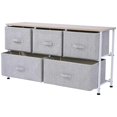 thumbnail image 3 of Demi Bonn 5-Drawer Dresser, Fabric Storage Tower for Bedroom, Hallway, Entryway, Closet, Steel Frame, Wood Top, Easy Pull Handle, Gray, 3 of 10