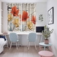 thumbnail image 4 of Retro Floral Kitchen Curtains Window Panels, Red Yellow Tulips Barm Doors Farmhouse Wooden Insulated Window Treatment Curtain, Grommet Curtains for Bedroom/Living Room/Bathroom, 2 Piece 52"Wx63"L, 4 of 8