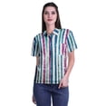 thumbnail image 1 of Moomaya Chemise Imprimée à Manches Mi-Longues pour Femmes Col Boutonné Haut Décontracté, 1 of 5