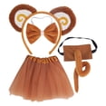 thumbnail image 3 of Conjunto de orejas y Cola de mono disfraz de mono de animal de Cola larga para niñas y niños con falda de gasa, 3 of 8