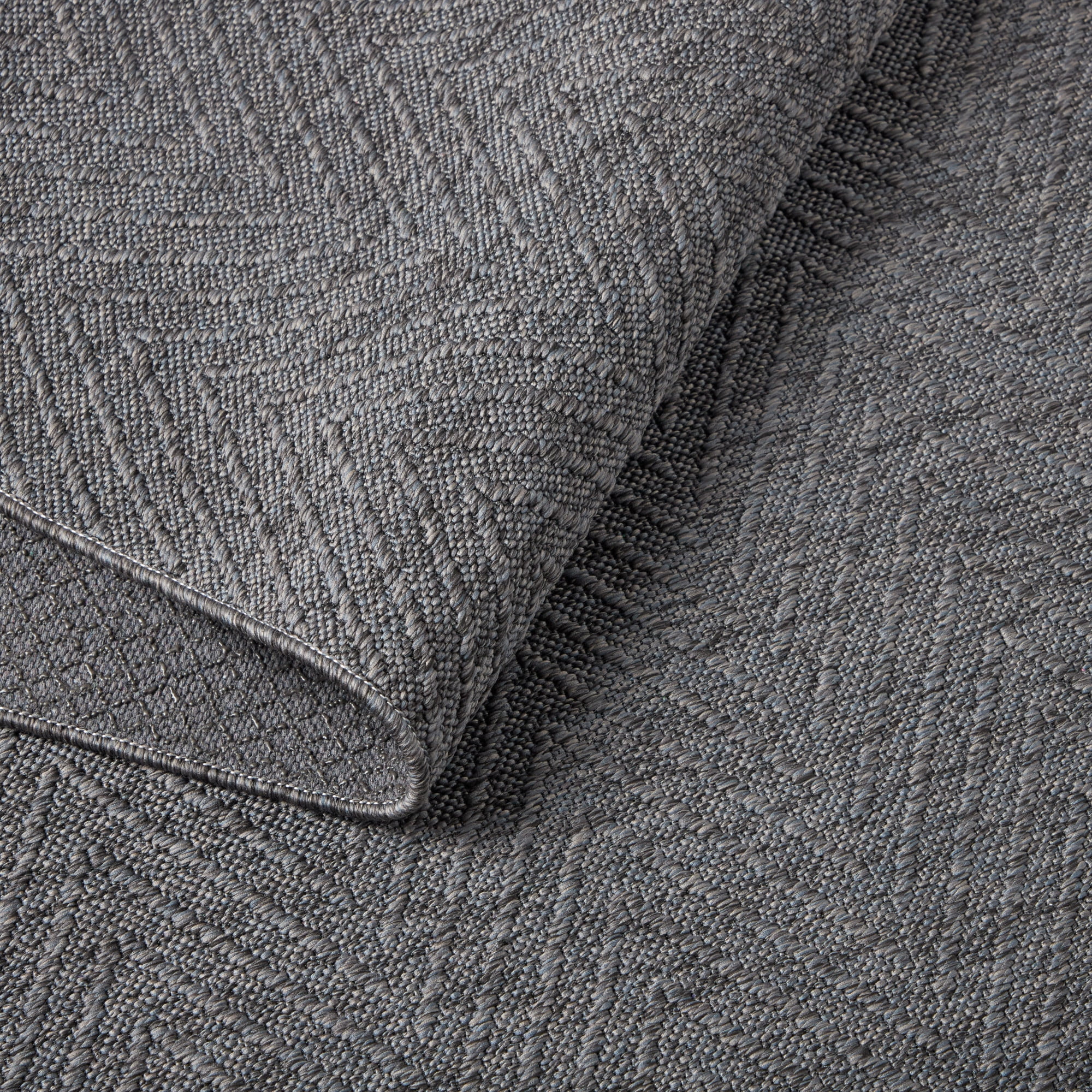 TOWN & COUNTRY BASICS Pax Herringbone Textured Solid Everwash® Washable Runner Area Rug, Low Pile, Non-Slip Backing, Easy Clean Pet & Family Friendly Rug, Dark Grey, 2'5"x10'2"