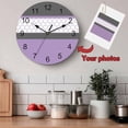 thumbnail image 5 of Wall Clock 14 Inch Retro Morocco Striped Pattern Round Silent Decorative Wall Clocks Battery Operated for Living Room Bedroom Kitchen Classroom Decor, Lavender Purple,Large, 5 of 7