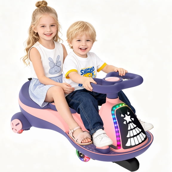 East doll 12V Ride on Toys for Kids, Electric Wiggle Car for Ages 3-12, 2 Seater Car for Kids, Electric Car, Toddler Car, 2 Speed, Flashing Wheels, Bluetooth, Kid Ride on Car, 2.8-4.1 Mph, Pink