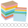 thumbnail image 1 of MesaSe 8 Pack 800 Pcs Lined Index Cards 3 x 5 Inches Ruled Study Cards with 8 Stainless Steel Binder Rings Colored Flash Cards Double Sided Revision Cards, 1 of 10