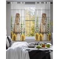 thumbnail image 3 of Groundhog Day Sheer Curtains 39 Inch Length 2 Panels Set for Living Room/Bedroom, Sunflower Spring Floral Botanical Vintage Kitchen Curtains Grommet Semi-Sheer Curtains Window Treatments 27.5"x39"x2, 3 of 7