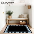 thumbnail image 3 of ODIKA 4'x6' Machine Washable Non-Slip Area Rug, Feline Footprints Frosty Entrance Greeting High Traffic Rug, Black, 608482, 3 of 7