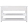 thumbnail image 2 of Retro Console Table - 3 Drawers, 2 Shelves, Antique White, 2 of 5