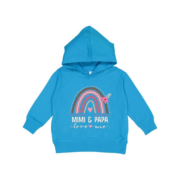 Inktastic Mimi and Papa Love Me Rainbow Toddler Hoodie