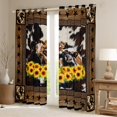 thumbnail image 2 of jejeloiu Farm Animal Cow Curtains Pack of 2 (42x84 Each),Rustic Plant Sunflower Curtains Blackout,Farmhouse Cattle Hide Bedroom Curtains For Kids,Breathable Home Decor, 2 of 6