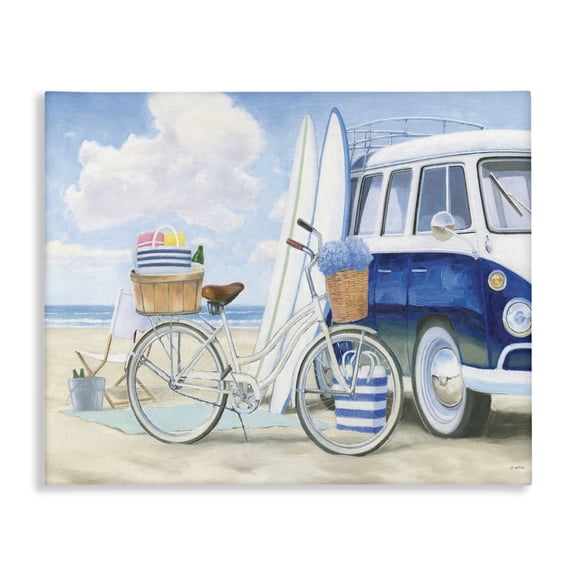Stupell Industries Tropical Surf Van & Beach Bike Canvas Art, 30 x 24, by James Wiens