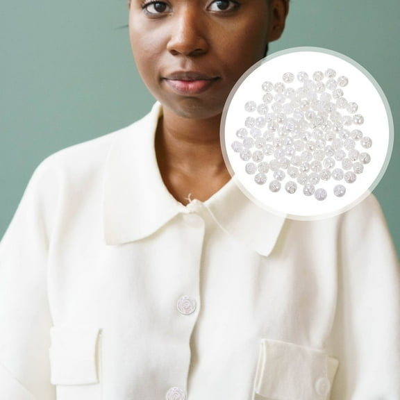 MUSEYA 100Pcs Resin White Rose Clothing Buttons for Shirt Sweater Coat Replacement