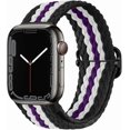 thumbnail image 1 of Stretchy Solo Loop Strap Compatible with Apple Watch Band 45mm 44mm 42mm, Adjustable Elastic Nylon Braided Sport Wristbands for iWatch Series 7 6 5 4, 1 of 4