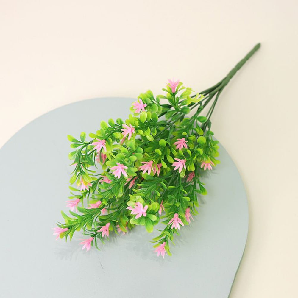 Leaf Bouquet Artificial Silk Flower Plant Green Grass Home Office Decoration Diy
