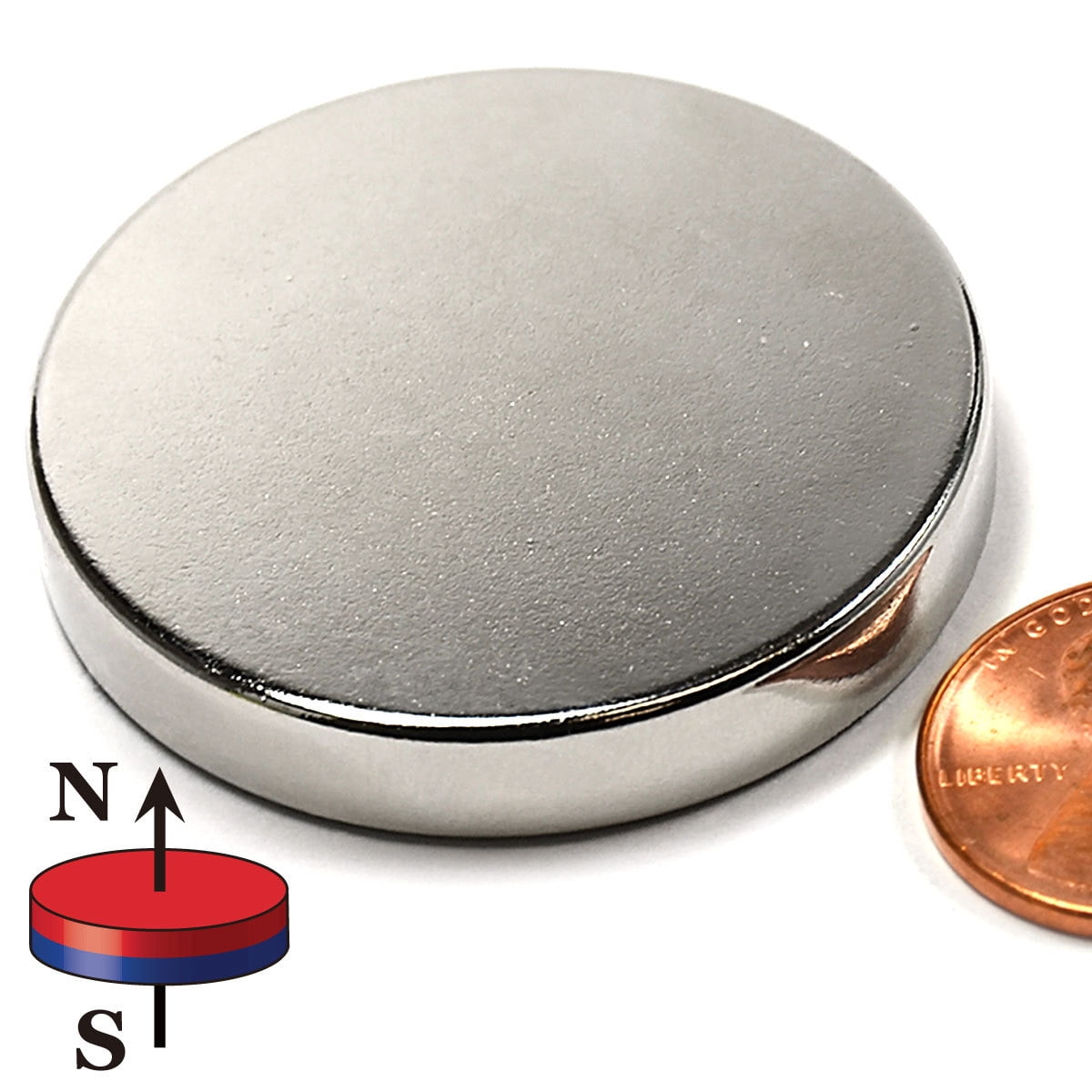 N45 Neodymium Magnets Dia 1x1/2" NdFeB Strong NdFeB Rare Earth Disks 5-Count 