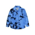 thumbnail image 7 of Boys Button Up Shirts Chest Pocket Fashion Tie-dye Long Sleeve Collared Dress Shirt for Kids Boy Girl Blouse, 12-18 Months Blue, 7 of 7
