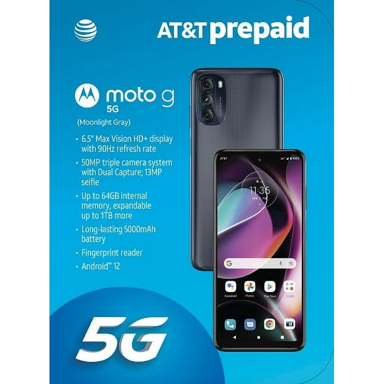AT&T Motorola Moto G 5G Smartphone, 64GB, Moonlight Gray AT&T Motorola Moto G 5G Smartphone, 64GB, Moonlight Gray