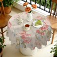 thumbnail image 4 of Round Tablecloth Polyester Cover 60 Inch flower Waterproof Stain Wrinkle Free for Kitchen Dining, 4 of 5