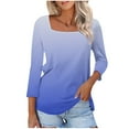 thumbnail image 1 of Birdeem Blouses pour Femmes Mode Manches 3/4 Col Rond Imprimé Hauts Amples Blouse, 1 of 12