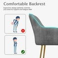 thumbnail image 6 of Costway Set of 2 Velvet Dining Chairs Mid-Back Leisure Armchair w/ Gold Leg Gray, 6 of 10