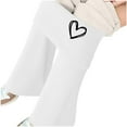 thumbnail image 5 of Womens Fleece Flare Leggings High Waisted Tummy Control Yoga Pants No Front Seam Bootcut Bell Bottoms Workout Activewear, 5 of 7