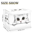 thumbnail image 5 of Yayeee Collapsible Cube Storage Bin with Lid Fabric Closet Decorative Basket with Handles, White Cat, 5 of 7
