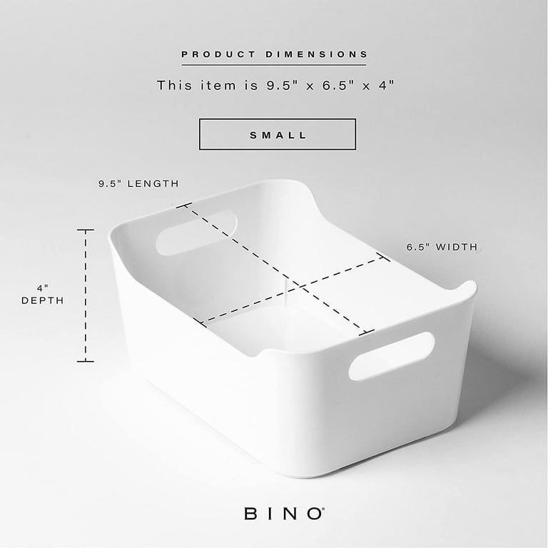 BINO, Plastic Organizer Bins, X-Large - 4 Pack, The SOHO Collection, Multi-Use Organizer Bins