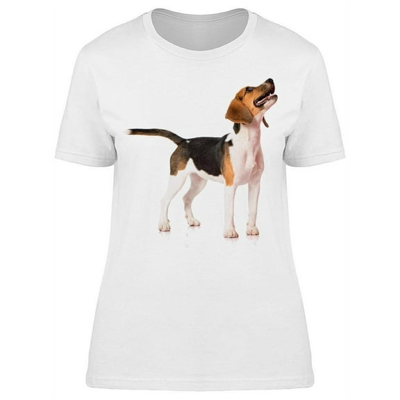 Standing Beagle Looks Up T-Shirt Women -Image by Shutterstock, Female Small