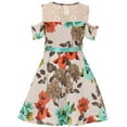 thumbnail image 2 of Little Girls Dress Off Shoulder Lace Floral Wedding Evening Party Flower Girl Dress Off White 4 (J21KS23), 2 of 3