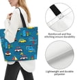 thumbnail image 3 of Fotbe Transportations with Buildings Bolsa Tote Estética de Lona con Estampado para Mujer - Bolsa Reutilizable de Hombro Casual para Vacaciones, Compras, Trabajo y Gimnasio, 3 of 8