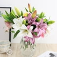 thumbnail image 5 of 1Pc Artificial Flower Decorative Home Decoration Gift Short Branch Fake Lily Bouquet Simulation Flower for Living Room White, 5 of 5