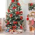 thumbnail image 5 of Coolnut Christmas Santa Claus Christmas Tree Mats Waterproof Tree Skirt, Cute Deer Snowman Xmas Tree Stand Tray Mat Floor Protector Pad for Holiday Party Decoration, 28.3", 5 of 5