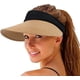 thumbnail image 1 of Sombrero de paja beige con visera para mujer, ala ancha, verano Visera para mujer, gorra con visera anti-UV, sombrero de playa de ala ancha, gorra de protección solar, UPF50+, para ocio al aire libre,, 1 of 5