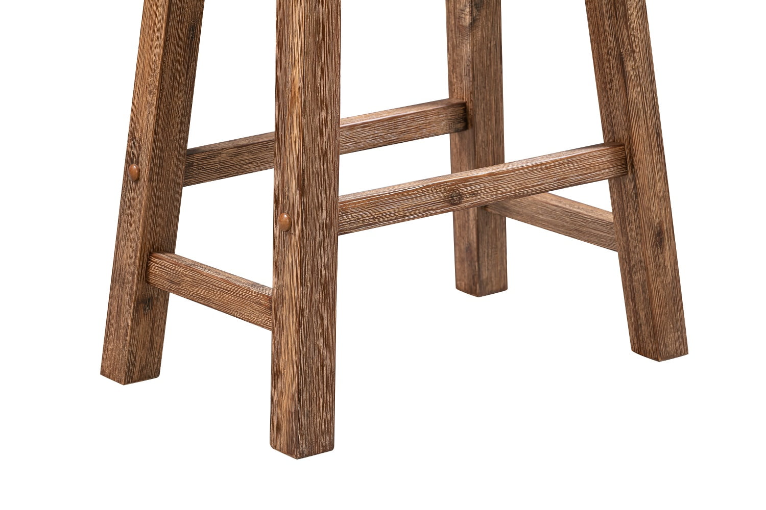 Boraam Sonoma Bar Height Backless Saddle Wood Kitchen Bar Stool, Barnwood Wire-Brush Finish