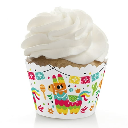 Big Dot of Happiness Pinata Party - Colorful Fiesta Decorations - Party Cupcake Wrappers - Set of 12