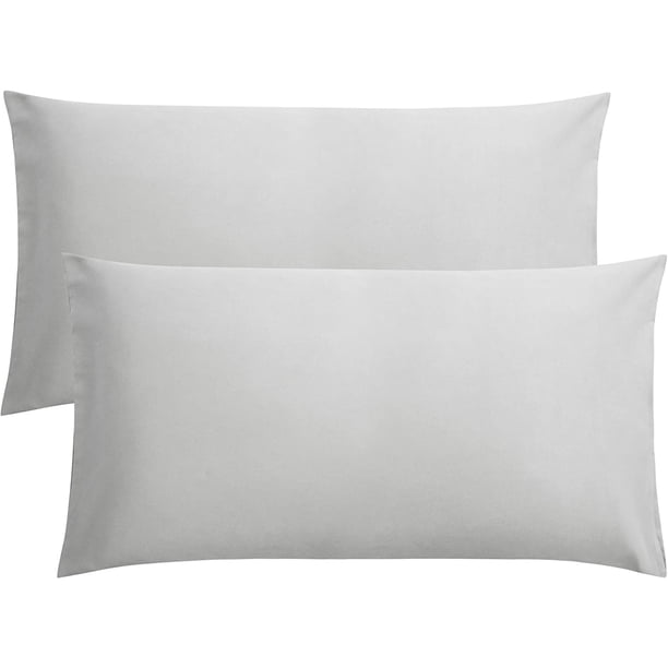 FLXXIE Paquete de 2 fundas de almohada estándar de microfibra, 1800 fundas de almohada súper suaves con cierre de sobre, fundas de almohada resistentes a las arrugas, la decoloración y las manchas par