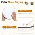 thumbnail image 4 of Uxcell 1 Pcs Hand Drum Music Percussion 10 Inch Wood Frame Drum Set Musical Instrument for Musical Education Home Party Performance Supplies (Wood Color), 4 of 6
