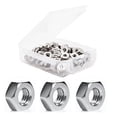 thumbnail image 2 of binifiMux 100pcs 10-24 Hex Nuts Carbon Steel Silver Tone, 2 of 4