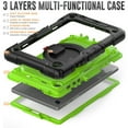 thumbnail image 3 of Samsung Galaxy Tab A7 Lite Heavy Case 8.7 Inch 2022 SM-T200/T205/T207 with Built-in Screen Protector, Dteck 3 in 1 Shockproof Bumper Full Body Drop Protection with 360° Ring Holder,Black+Green, 3 of 8