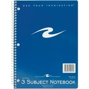 Wirebound 3 Subject Notebook 10.5"X8" 120 Sheets-Assorted Bright Colors, Wide Rule