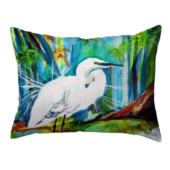 Betsydrake NC1138 16 x 20 in. Acyrlic Egret No Cord Pillow
