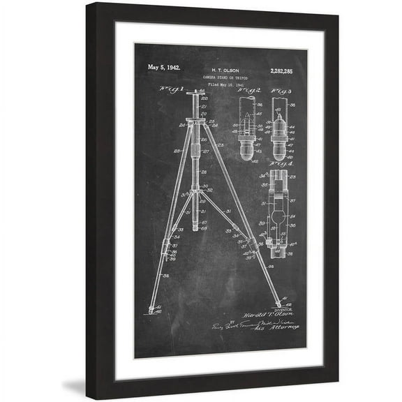 "Tripod 1942 Chalk" Framed Painting Print