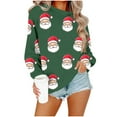 thumbnail image 4 of Christmas Sweatshirts for Womens Crewneck Christmas Printed Shirts Loose Long Sleeve Blouses Casual Merry Xmas Sweatshirt Holiday Party Pullover Sweater Tops, 4 of 5