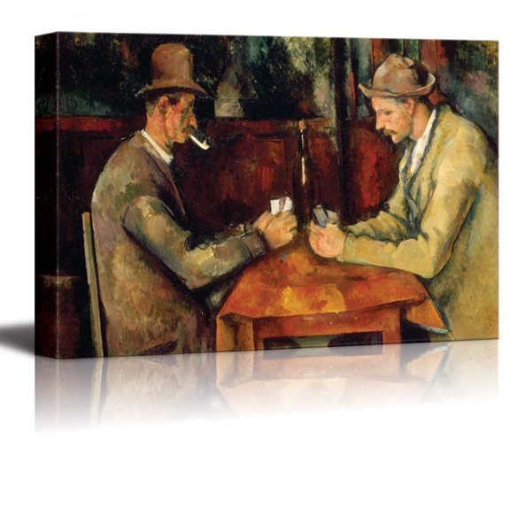 Card Players by Paul Cezanne Giclee Canvas Prints Wrapped Gallery Wall Art | Stretched and Framed Ready to Hang - 32" x 48"