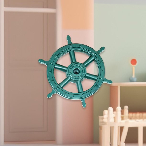 Timón De Barco Pirata Para Área De Juegos – Rueda De Plástico Roja De 30 Cm Para Casitas Infantiles, Patios Y Parques, Fomenta El Juego Imaginativo Y La Creatividad De Los Niños